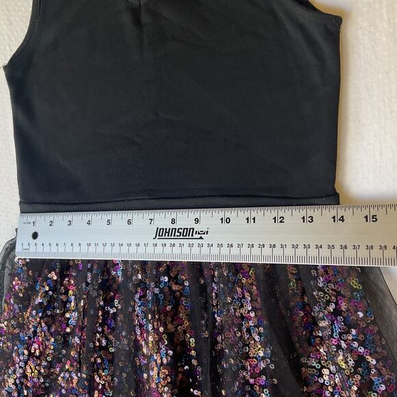Epic Threads Youth Girls Dress L Black Fit & Flare Party Sequin Sleeveless - Picture 6 of 9